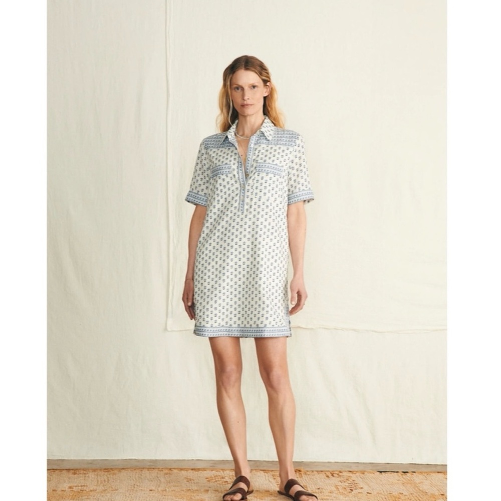 Faherty Blue and White Rae Dress